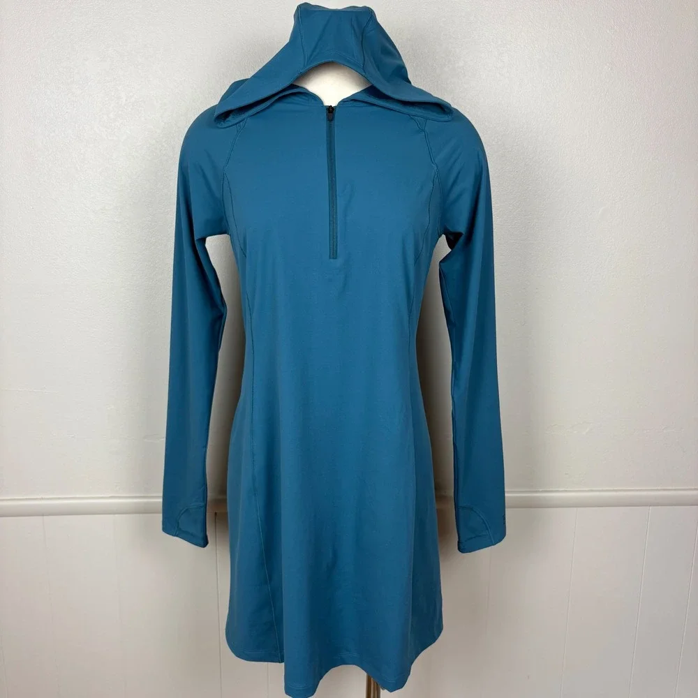 Mountain Hardwear Womens Crater Lake Dress NWT Sz M Baltic Blue Long Sleeve UPF - Picture 12 of 15